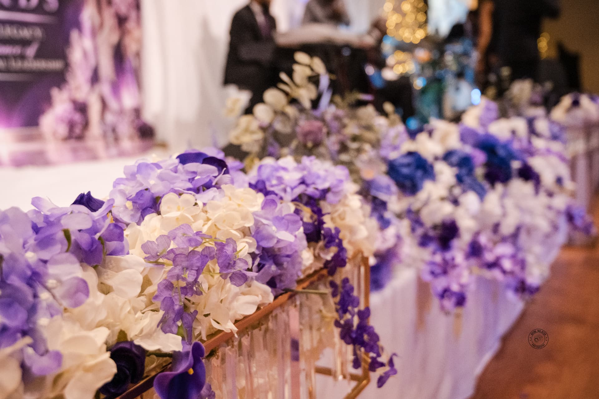 Lavender, blue & ivory floral runner detail — Corporate & Brand Experiences by Good Time Mascots in Columbus, Ohio