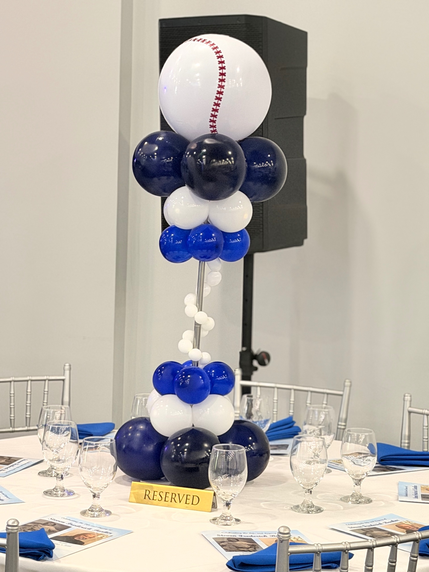 Balloon column centerpiece with themed top — Balloon Décor by Good Time Mascots in Columbus, Ohio